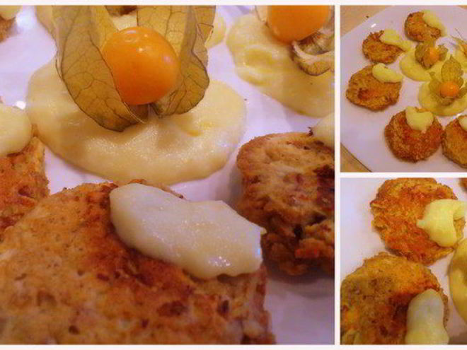 Рецепт яблочных оладий с лимонным соусом