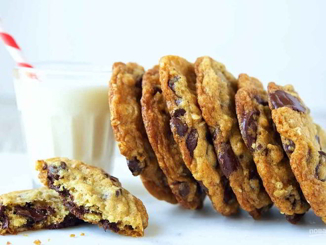 Рецепт овсяного печенья с шоколадом