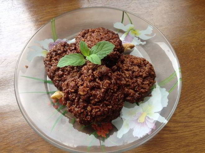 Рецепт овсяного шоколадна-орехового печенье