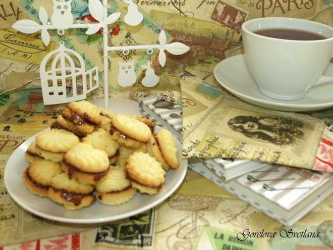 Рецепт печенья венского сабле с ганашем из молочного шоколада