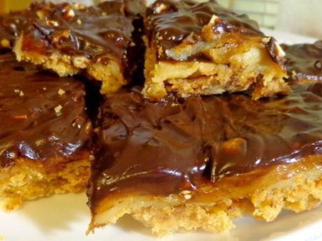 Рецепт шоколадного печенья с кешью и кремом тоффи