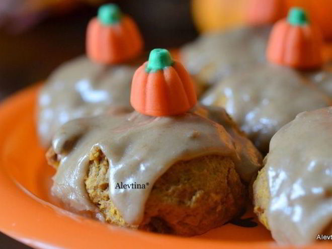 Рецепт тыквенных печений в карамельной глазури