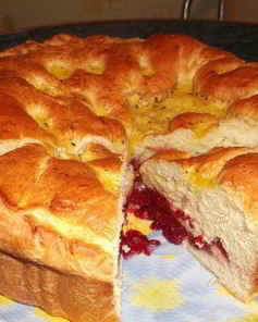 Бабушкин пирог с малиновым джемом