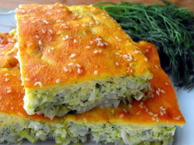 Рецепт быстрого наливного пирога с капустой