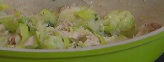 быстрый пирог с курицей и луком-пореем. Шаг 7