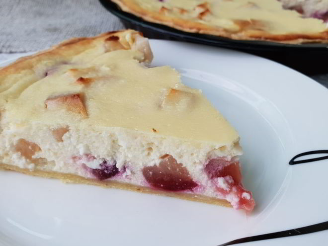 Рецепт фруктового творожного пирога