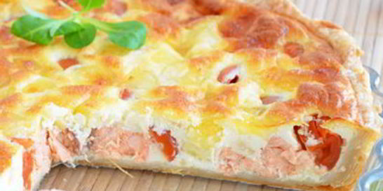 Итальянский киш с лососем и моцареллой