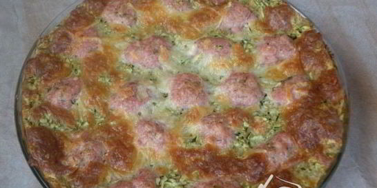 Кабачковый пирог с фрикадельками