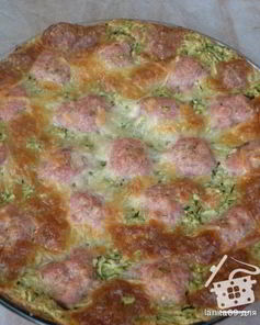 Кабачковый пирог с фрикадельками