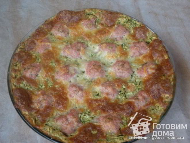 Рецепт кабачкового пирога с фрикадельками
