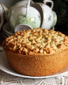 Песочный пирог с творогом и хурмой