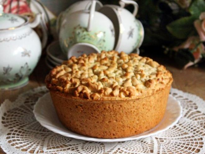 Рецепт песочного пирога с творогом и хурмой