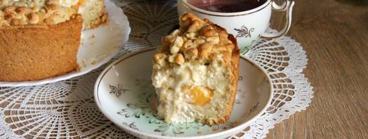 песочный пирог с творогом и хурмой. Шаг 16