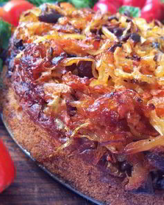 Пирог с капустой и лисичками