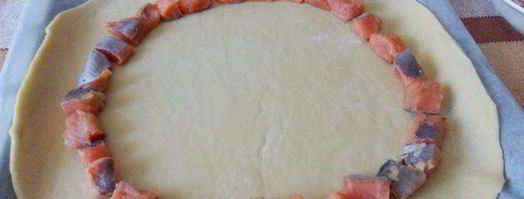 пирог с лососем и моцареллой. Шаг 11