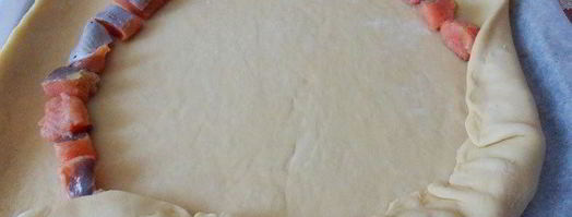 пирог с лососем и моцареллой. Шаг 12