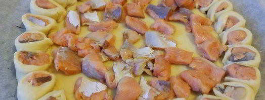 пирог с лососем и моцареллой. Шаг 16