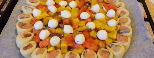 пирог с лососем и моцареллой. Шаг 19