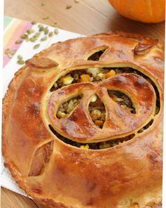 Пирог с печенью, рисом и тыквой