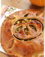 Пирог с печенью, рисом и тыквой