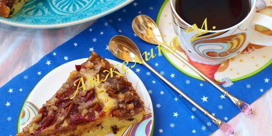 Сливовый пирог с шоколадом