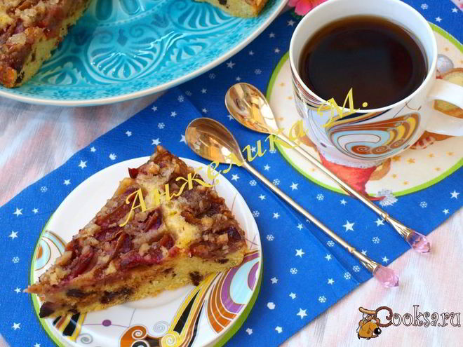 Рецепт сливового пирога с шоколадом