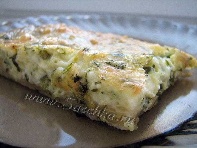 Рецепт сырного пирога с рукколой