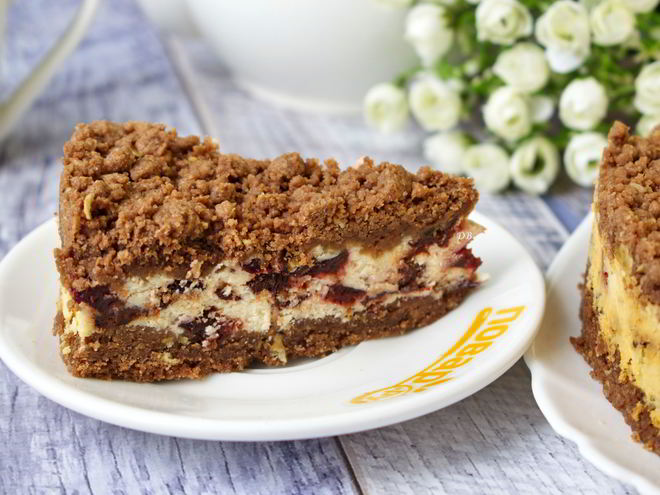 Рецепт творожного торфяного пирога с черносливом