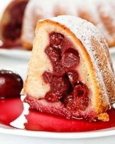 Вишнево-творожный пирог