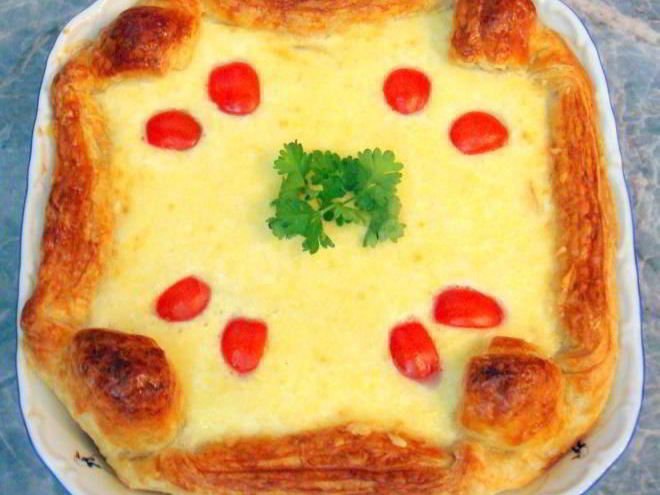 Рецепт яблочно-лукового пирог