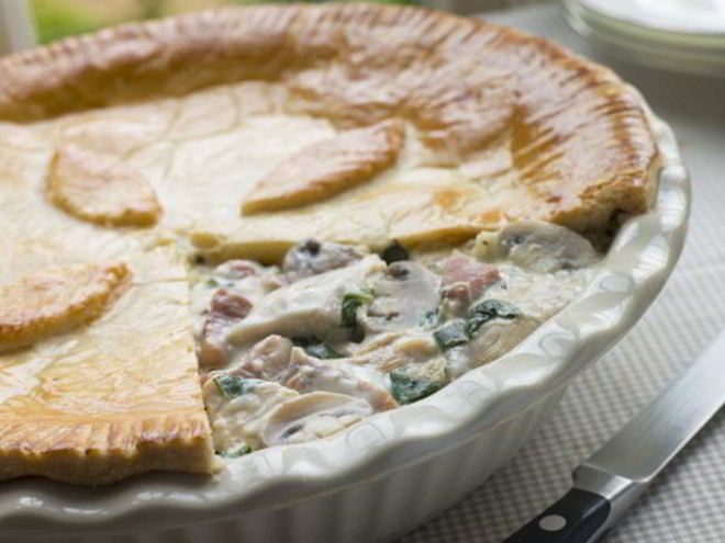 Рецепт закрытого пирога с телятиной и белыми грибами