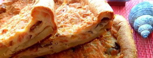 золотистый заливной пирог с рыбой. Шаг 22