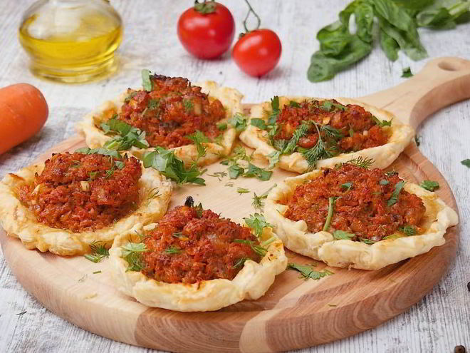 Рецепт открытых пирожков с мясом