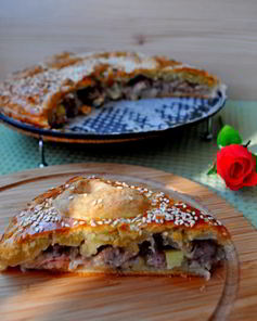 Пирог с индейкой и картофелем