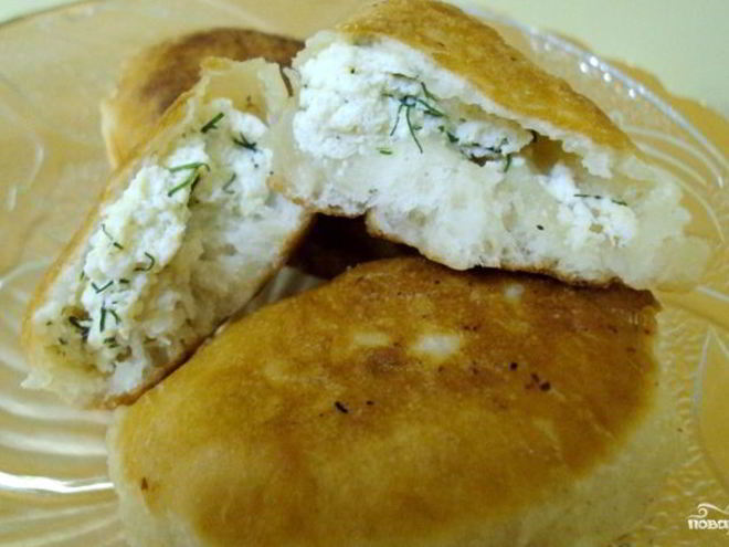 Рецепт пирожков на кефире с творогом