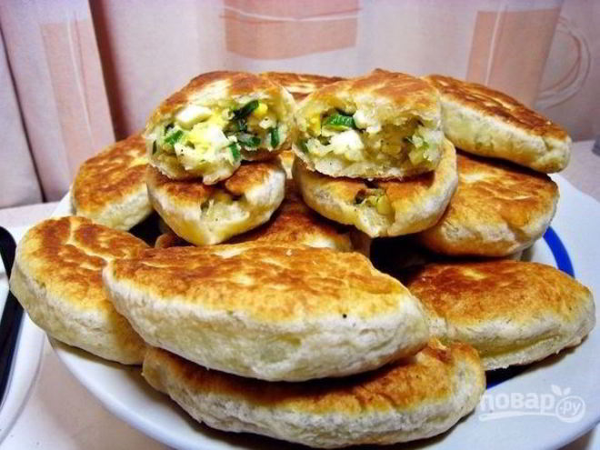 Рецепт пирожков с черемшой, рисом и луком