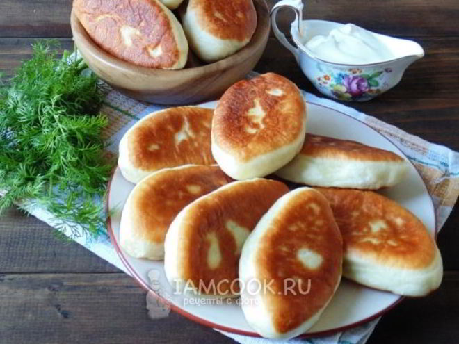 Рецепт пирожков с горохом, жареные на сковороде