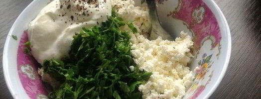 пирожки с творогом, салями и сыром. Шаг 2