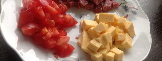 пирожки с творогом, салями и сыром. Шаг 3