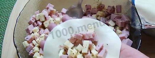 пирожки с ветчиной и сыром. Шаг 4