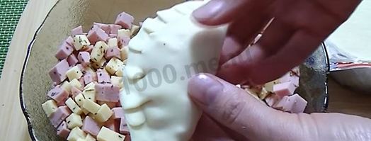 пирожки с ветчиной и сыром. Шаг 7