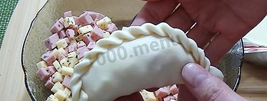 пирожки с ветчиной и сыром. Шаг 9