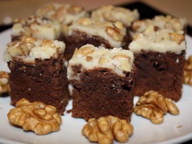 Рецепт брауни с глазурью и орехами