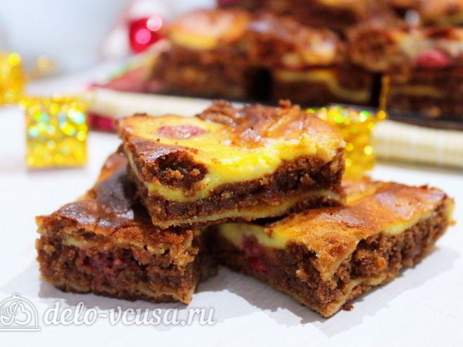 Рецепт брауни с творогом и вишней