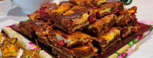 брауни с творогом и вишней. Шаг 17