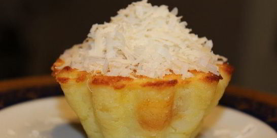 Картофельно-сырное пирожное с курицей