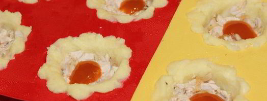 картофельно-сырное пирожное с курицей. Шаг 6