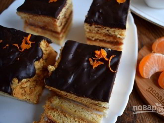 Рецепт медового пирожного с начинкой