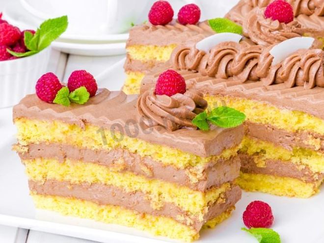 Рецепт пирожного бисквитного с кремом