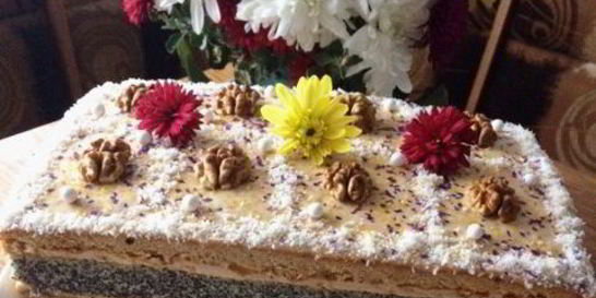 Пирожные маковые с кофейным кремом